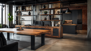 Meble na wymiar w stylu loftowym – metal, drewno i ciemne akcenty